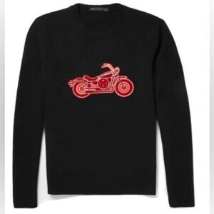 Marc By Marc Jacobs Mens Black Merino Wool Mortocycle Sweater